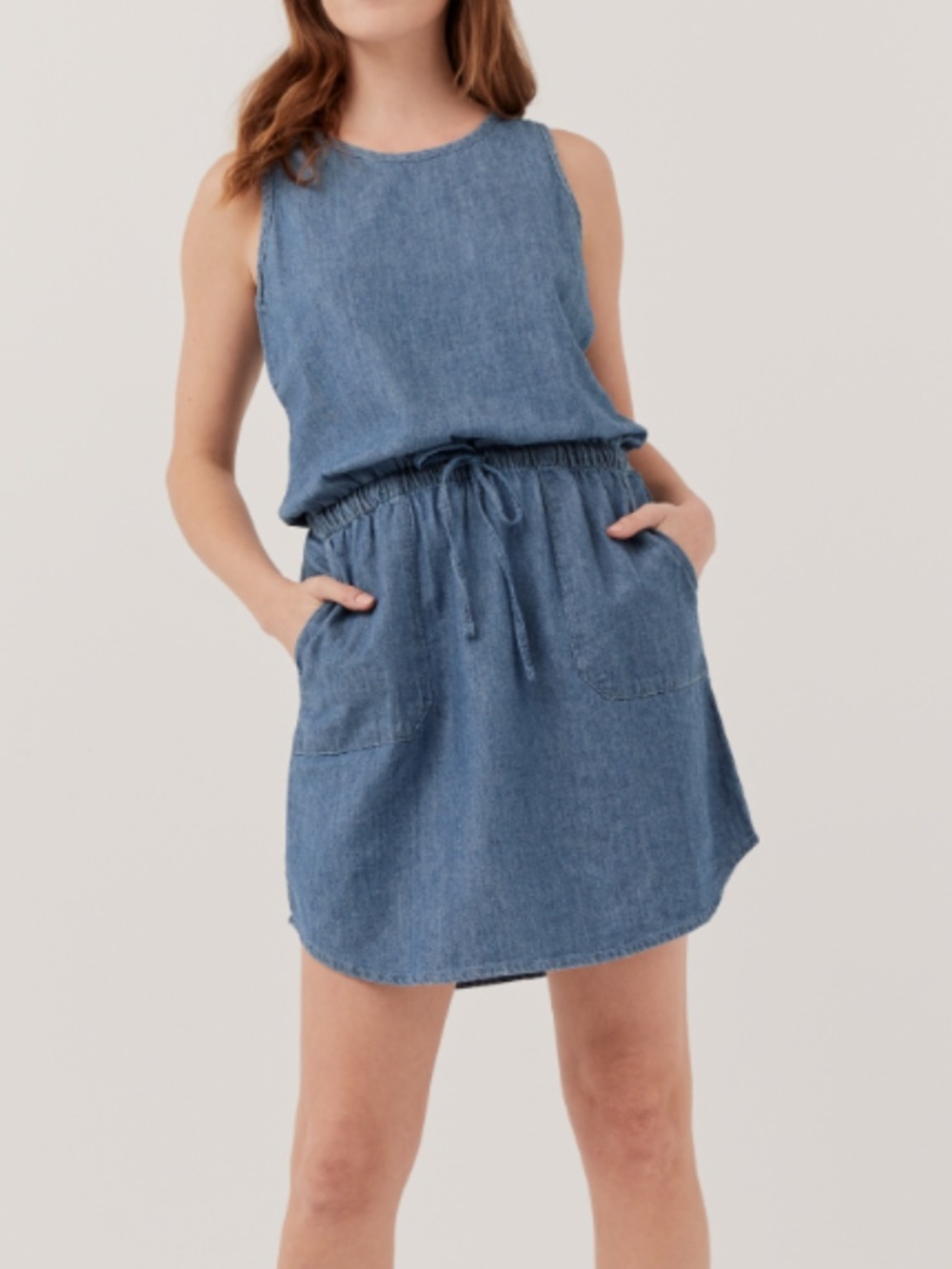 Pact Denim Chambray Tank Dress - Large